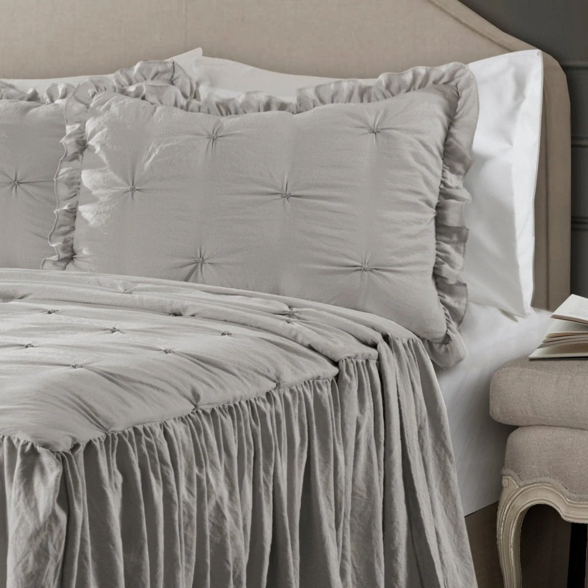 Ravello Pintuck Ruffle Skirt Bedspread Set - Image 14