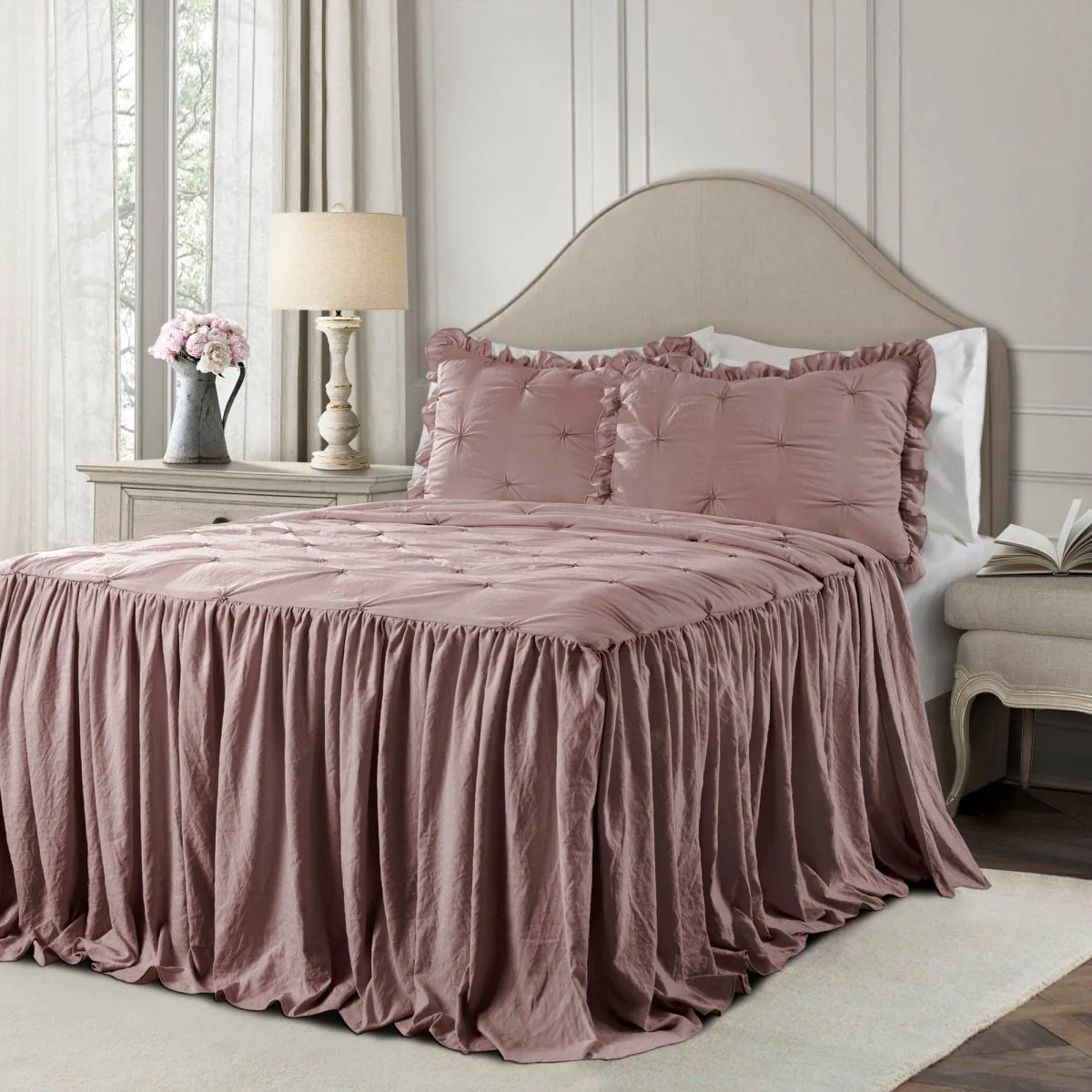 Ravello Pintuck Ruffle Skirt Bedspread Set - Image 17