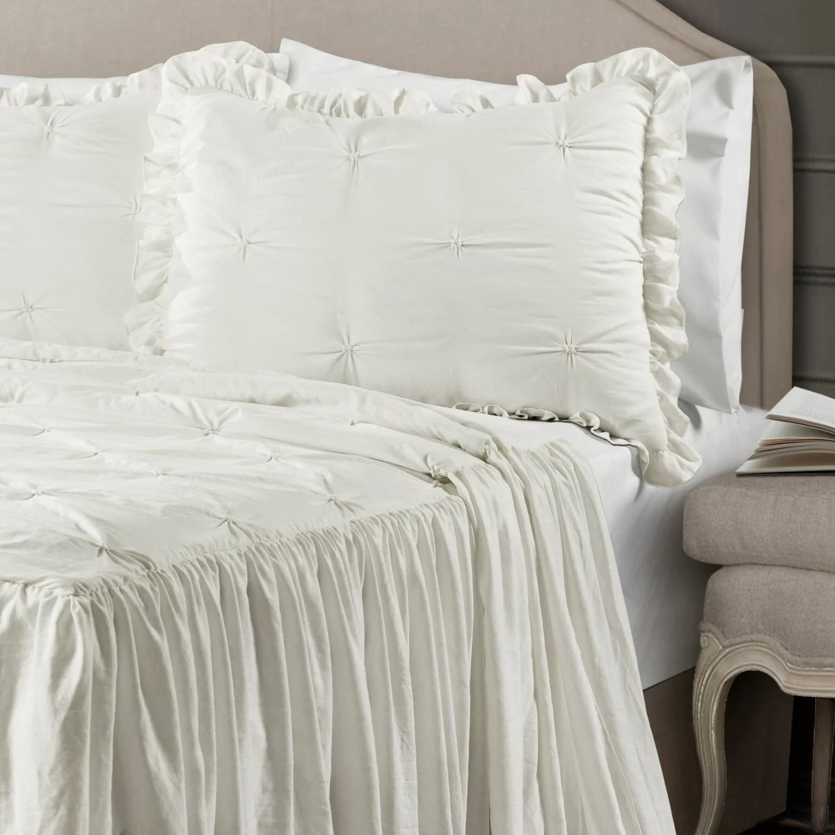Ravello Pintuck Ruffle Skirt Bedspread Set - Image 20