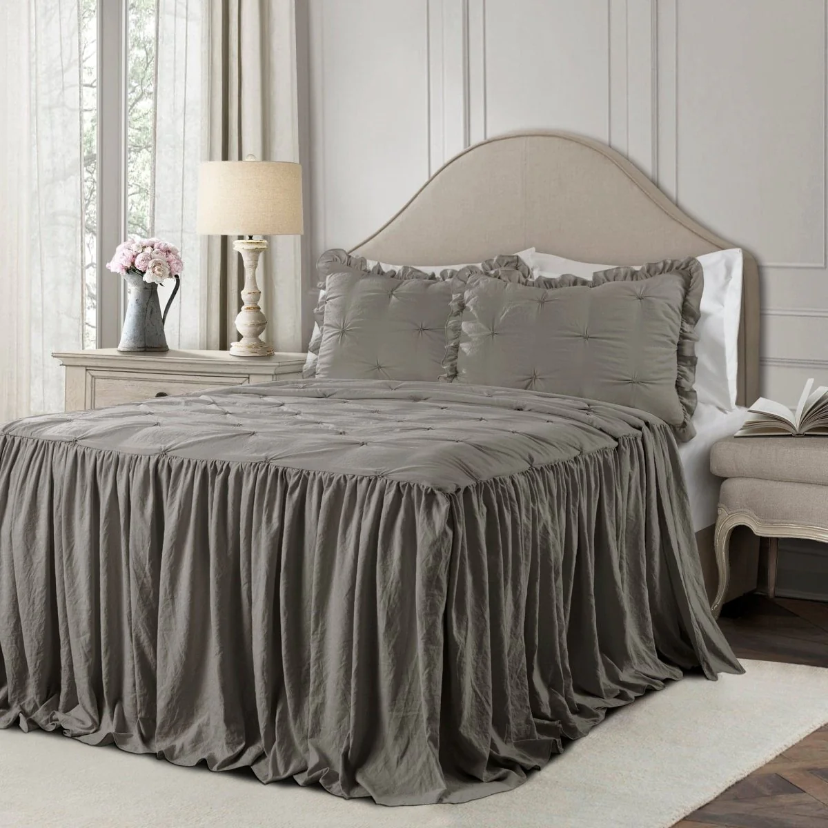 Ravello Pintuck Ruffle Skirt Bedspread Set - Image 24