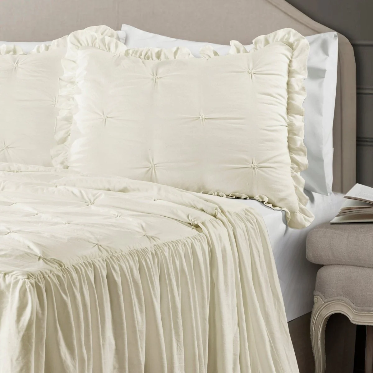 Ravello Pintuck Ruffle Skirt Bedspread Set - Image 4