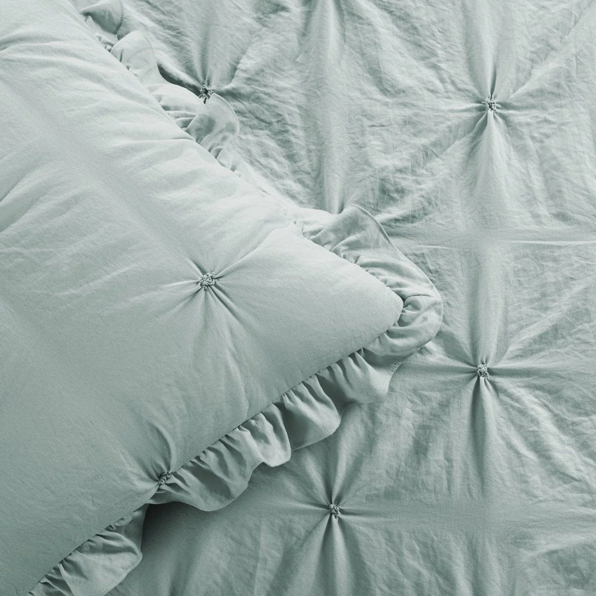Ravello Pintuck Ruffle Skirt Bedspread Set - Image 9