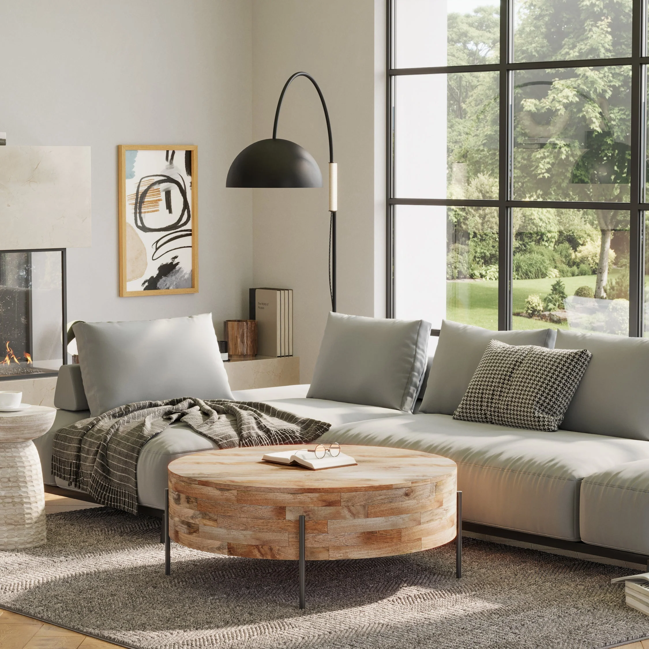 Rayburn Drum Coffee Table - Natural - Image 8