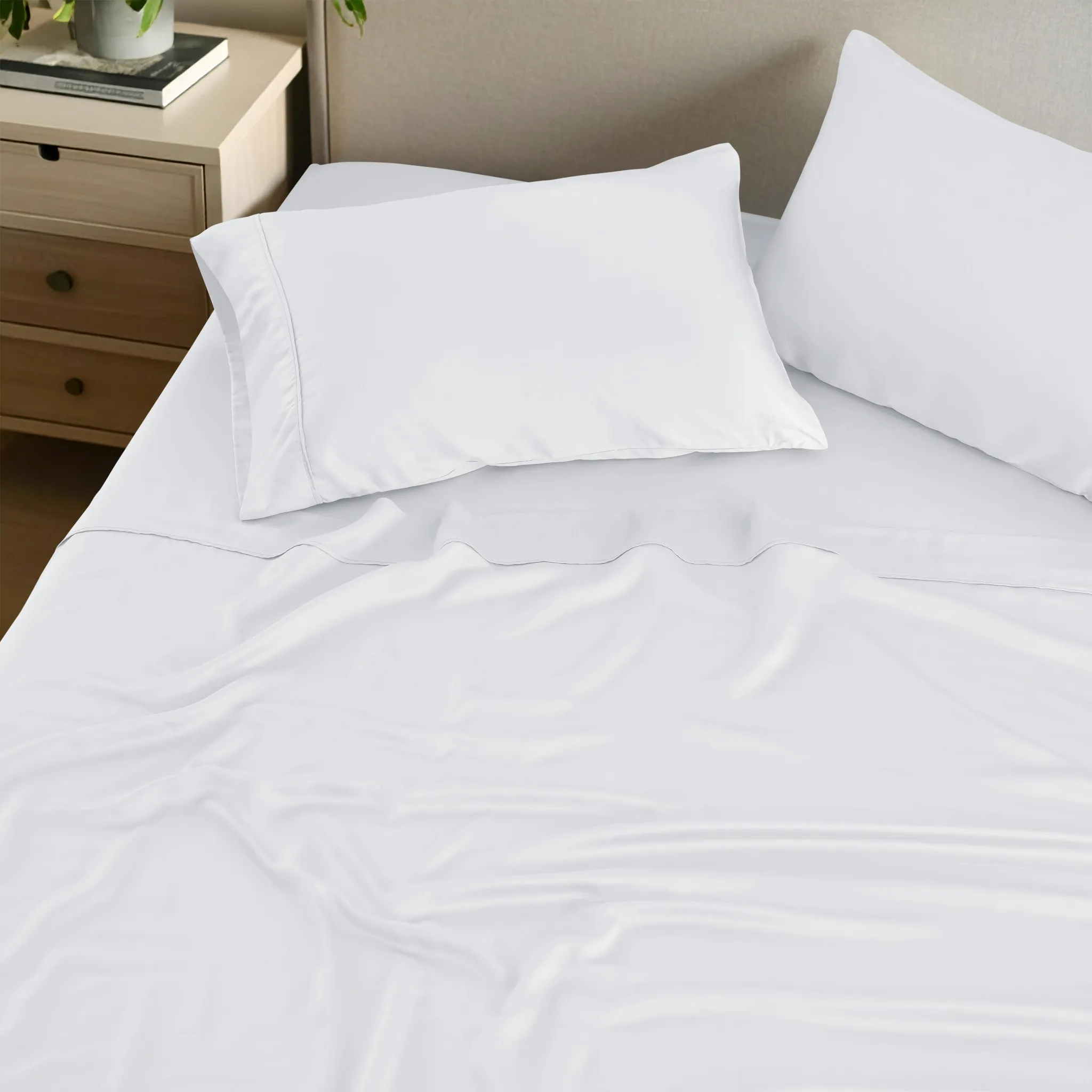 Bamboo Viscose 4-Piece Bed Sheet Set 300 Thread Count Deep Pocket - Image 5