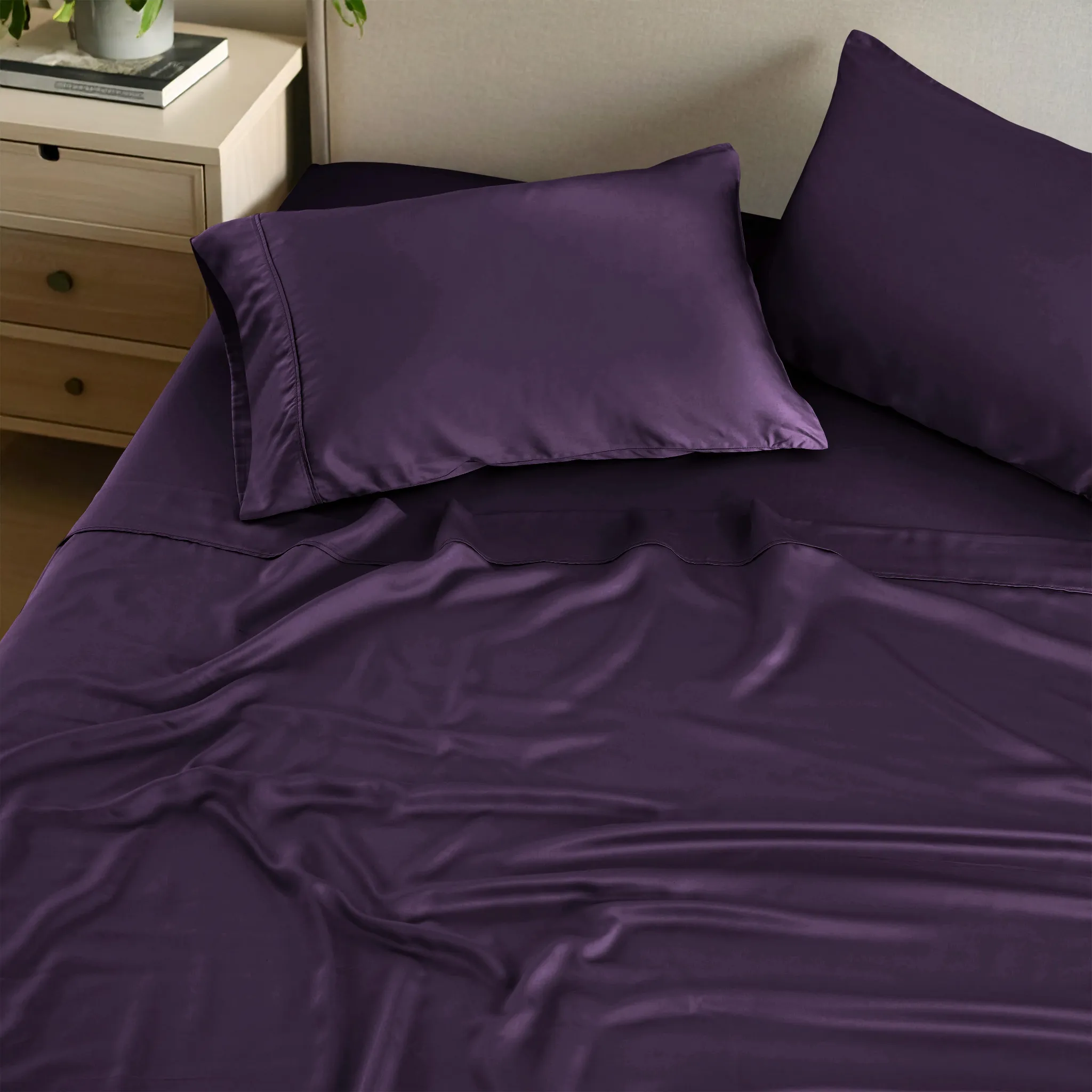 Bamboo Viscose 4-Piece Bed Sheet Set 300 Thread Count Deep Pocket - Image 77