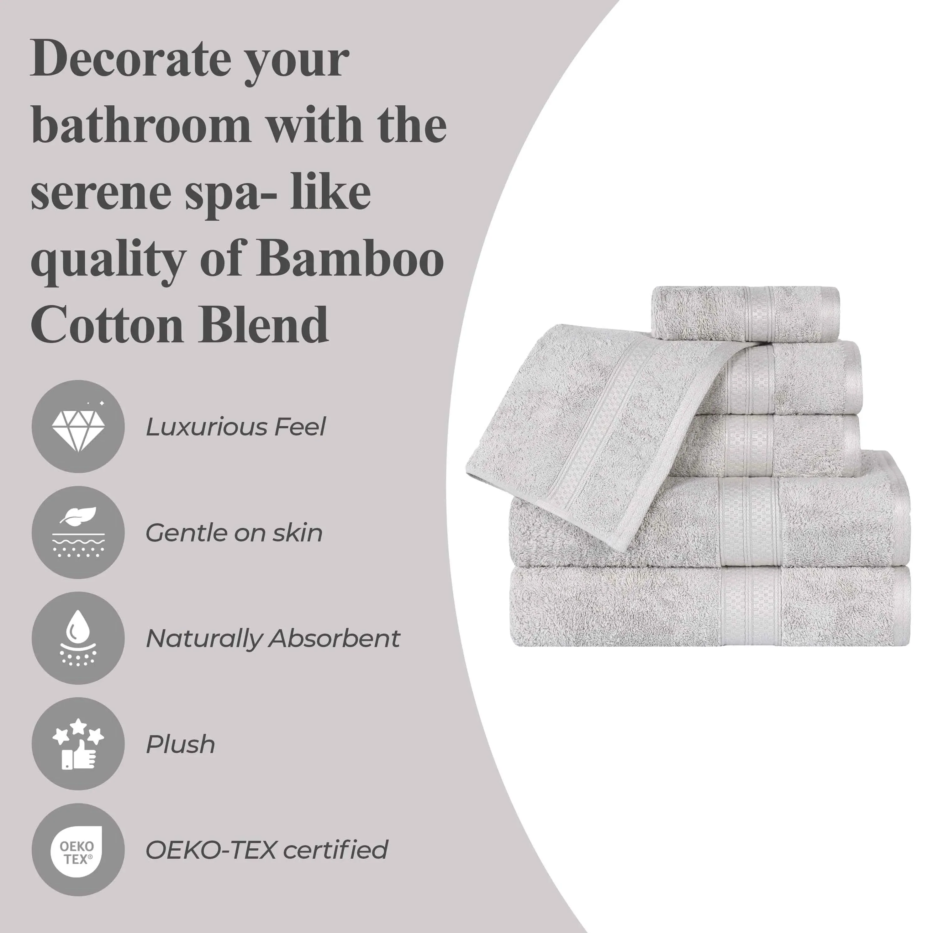 Rayon from Bamboo Cotton Blend Bath Towel Set of 2 - Image 24