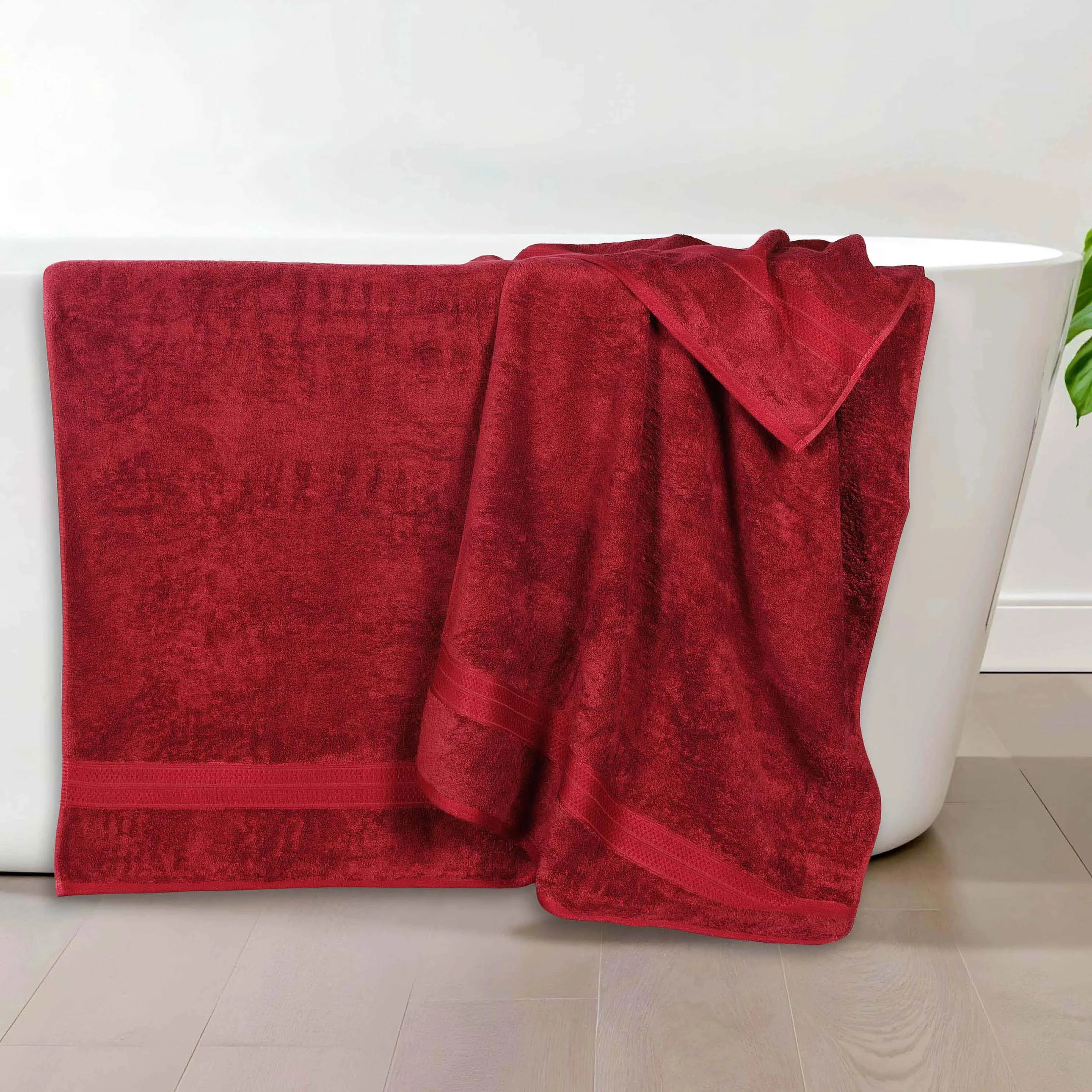 Rayon from Bamboo Cotton Blend Bath Towel Set of 2 - Image 5