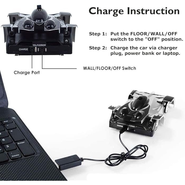 RC Wall Climbing Car Infrared Laser Tracking Remote Control Stunt Toy - Image 6