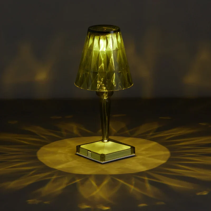 Rechargeable Diamond Table Lamp USB Crystal Bedside Light Acrylic Desk Decor - Image 11