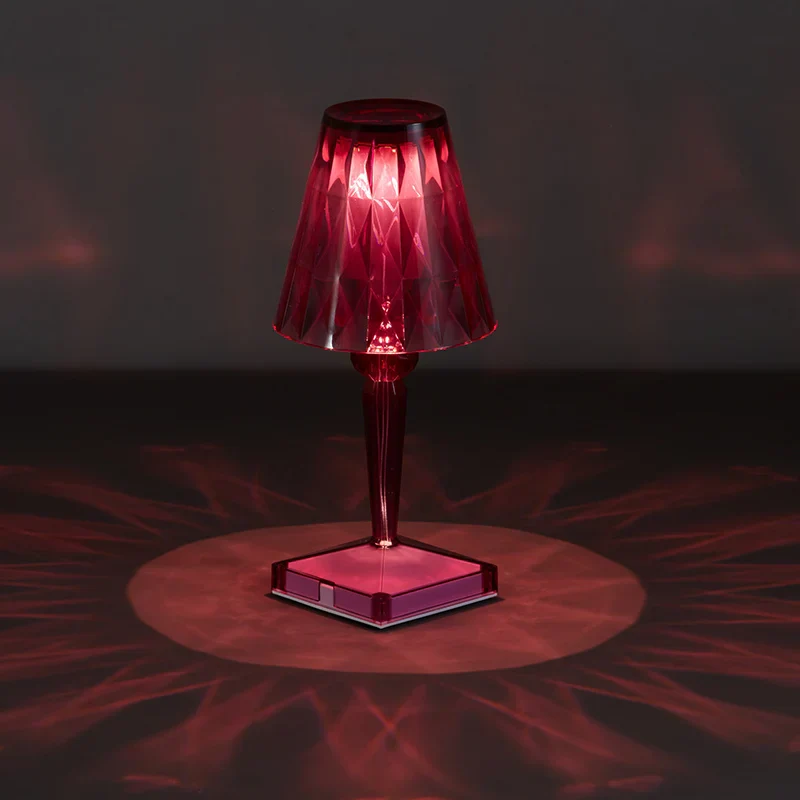 Rechargeable Diamond Table Lamp USB Crystal Bedside Light Acrylic Desk Decor - Image 9