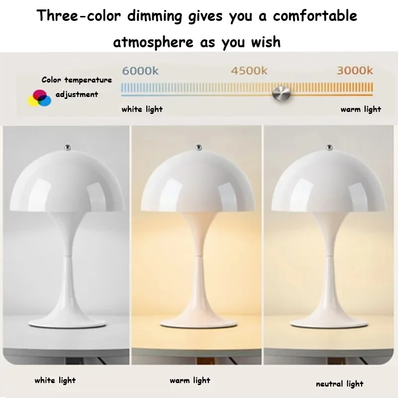 Rechargeable Dimmable LED Table Lamp Touch Control Bedside Light for Bedroom - Image 2