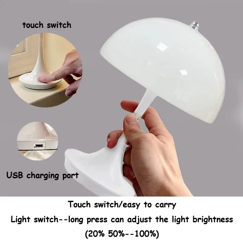 Rechargeable Dimmable LED Table Lamp Touch Control Bedside Light for Bedroom - Image 3