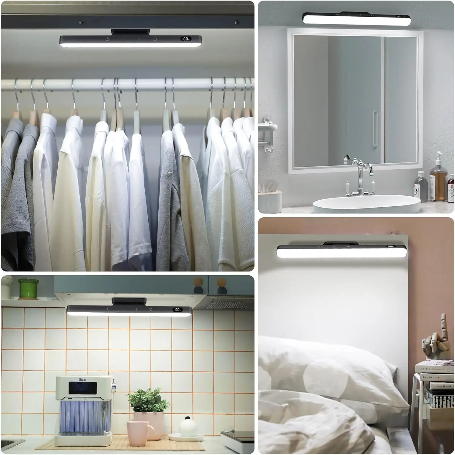 Rechargeable Dimmable Night Light – 3 Color LED Makeup & Under Cabinet Lamp - Image 3