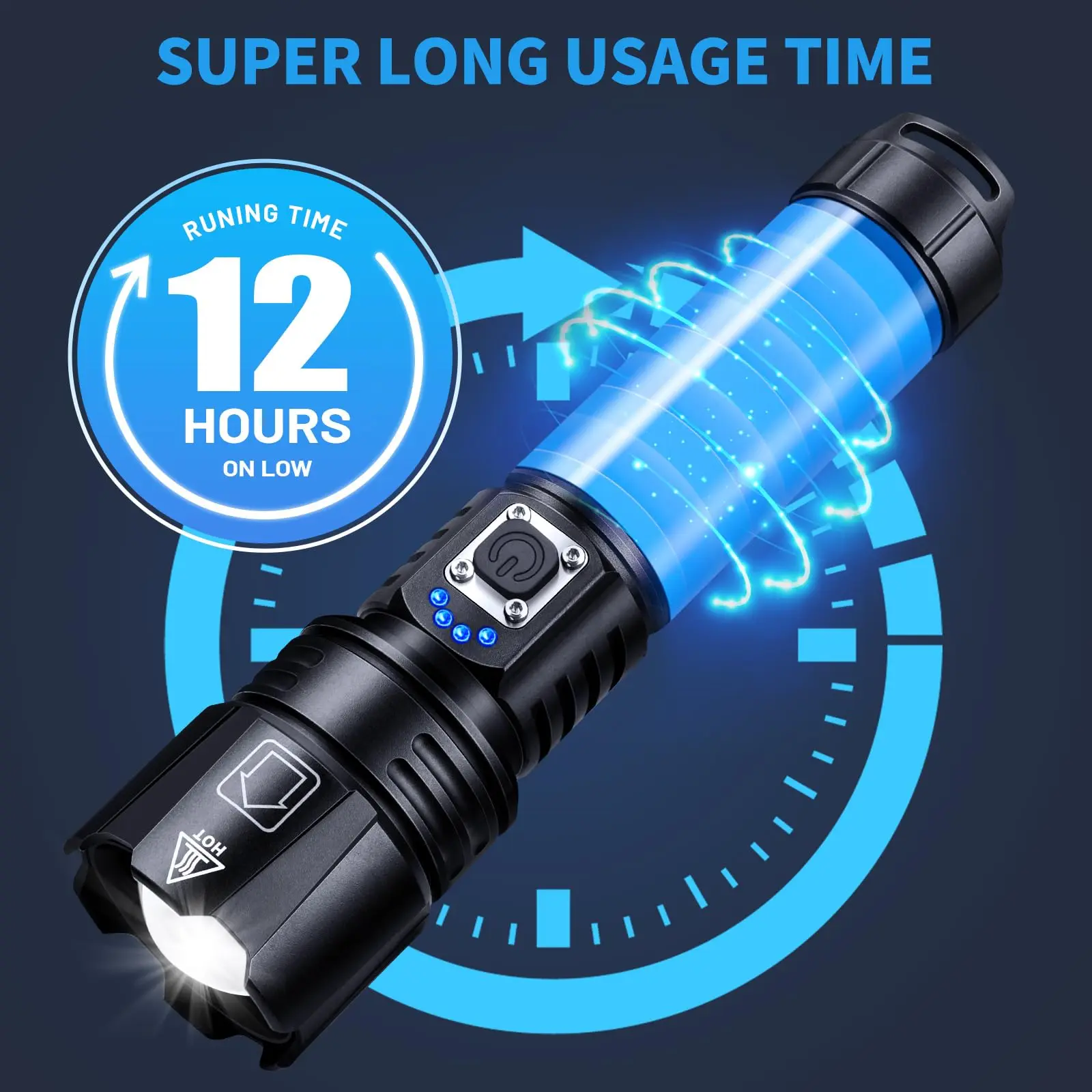 Rechargeable High Lumen LED Flashlight Waterproof 5 Modes Bright Torch - Image 3
