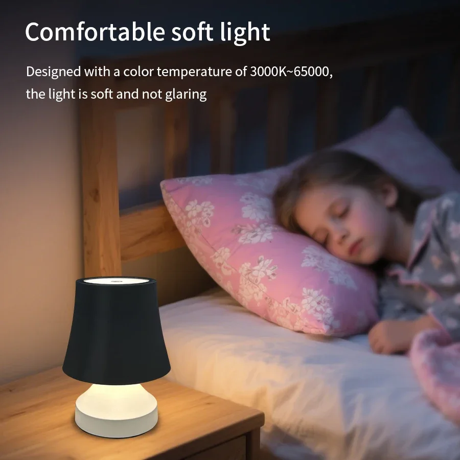 Rechargeable LED Desk Lamp 3-Color Adjustable Bedside Table Light Modern Decor - Image 3