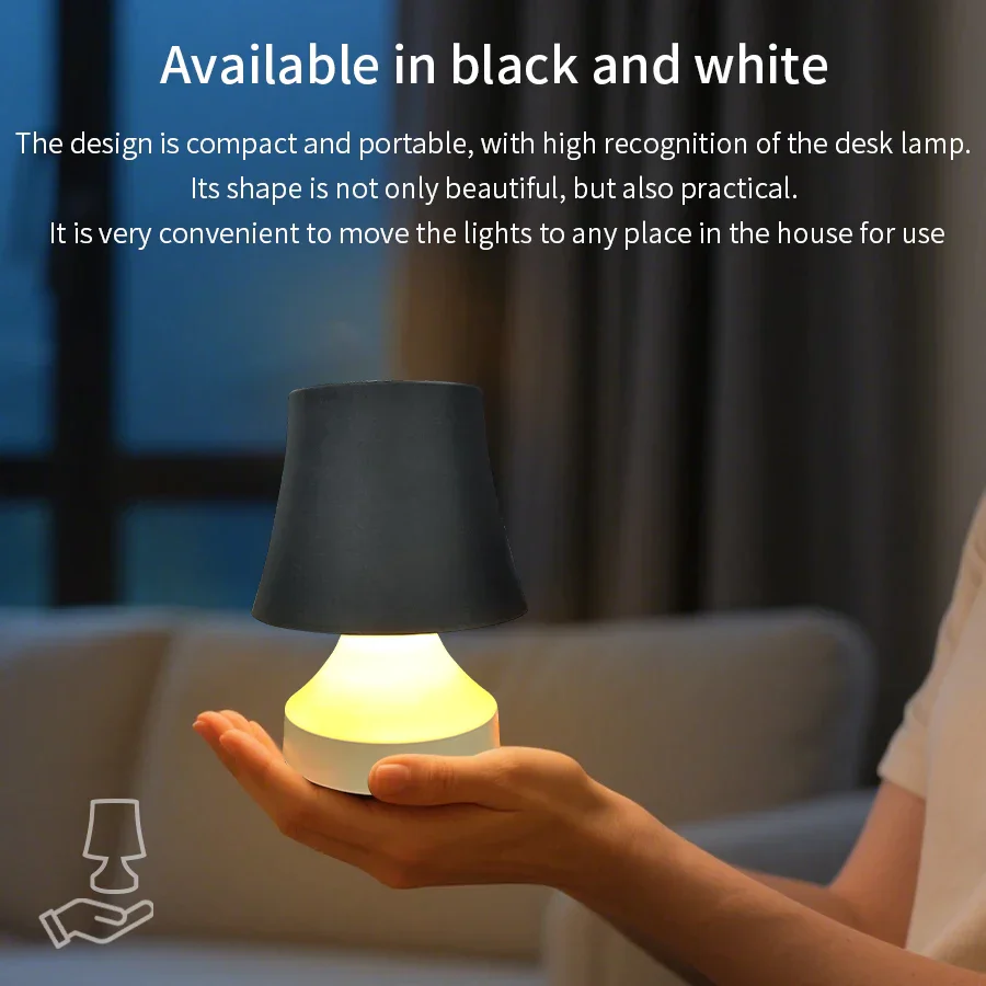 Rechargeable LED Desk Lamp 3-Color Adjustable Bedside Table Light Modern Decor - Image 4