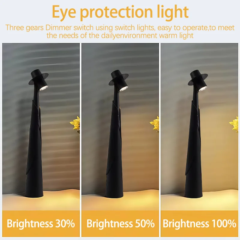 Rechargeable LED Desk Lamp Touch Dimmable Bedside Light for Bedroom Home - Image 3