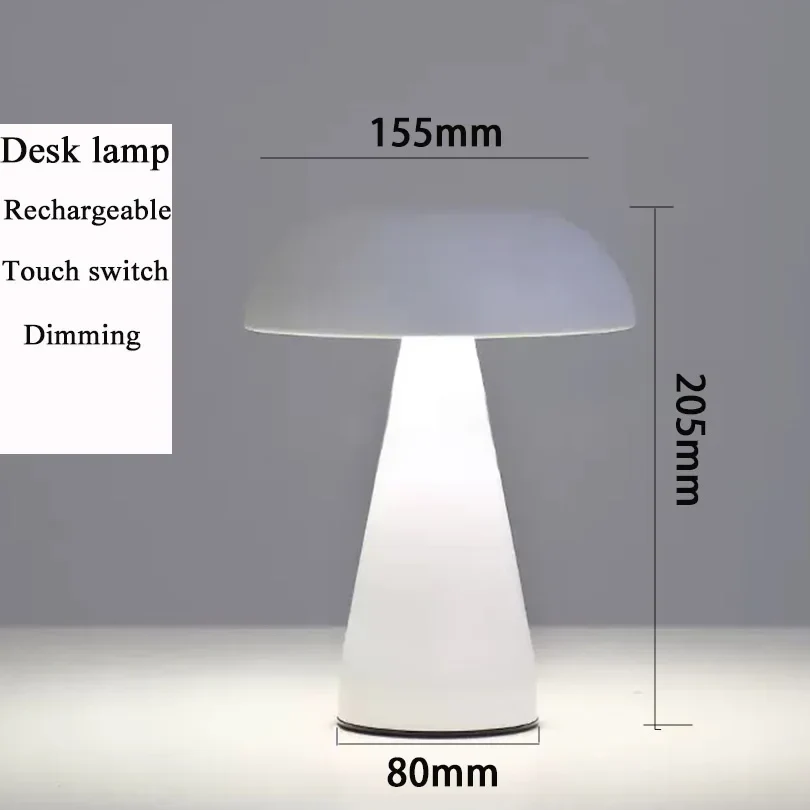 Rechargeable LED Mushroom Table Lamp Touch Sensor Bedside Night Light Decor - Image 7