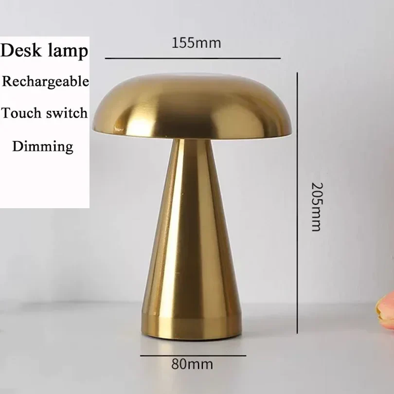 Rechargeable LED Mushroom Table Lamp Touch Sensor Bedside Night Light Decor - Image 8