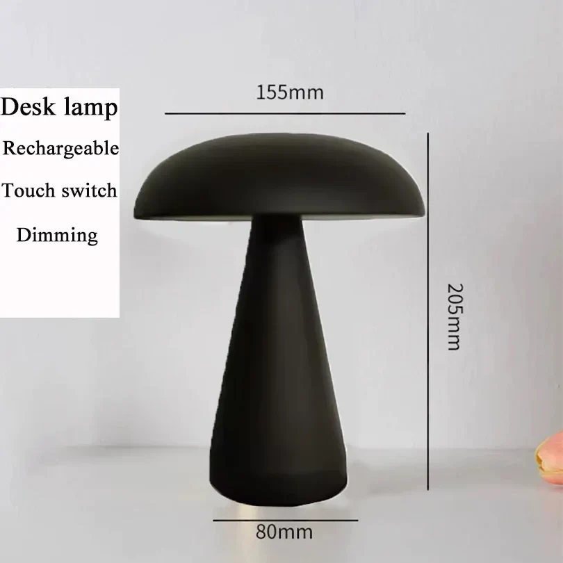 Rechargeable LED Mushroom Table Lamp Touch Sensor Bedside Night Light Decor - Image 9