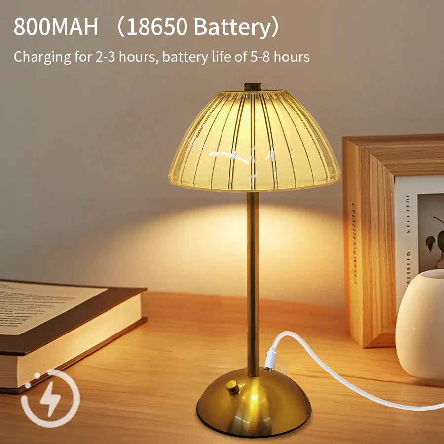 Rechargeable LED Table Lamp – Touch Dimmable Wireless Light for Bedroom & Desk - Image 4