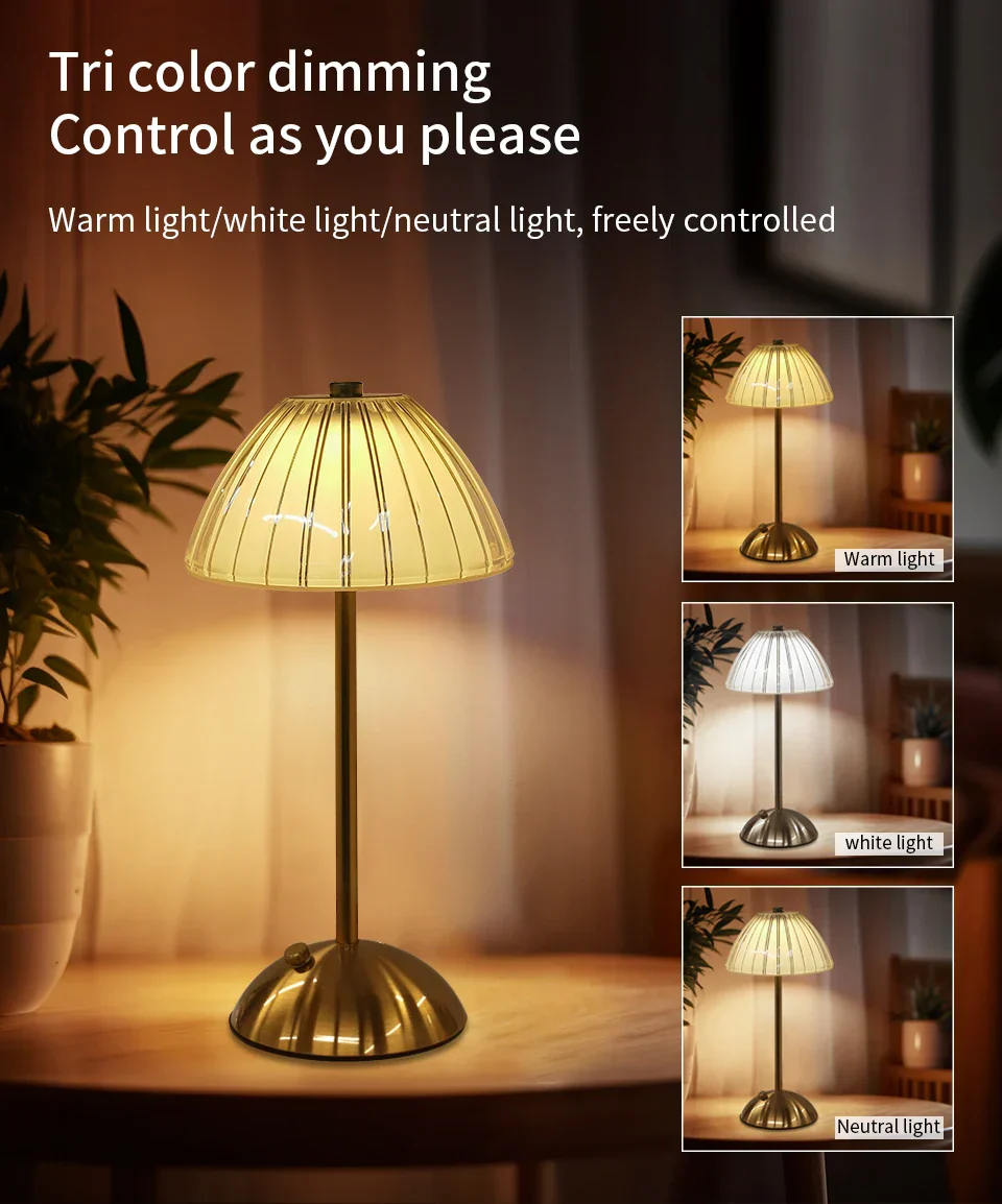 Rechargeable LED Table Lamp – Touch Dimmable Wireless Light for Bedroom & Desk - Image 7