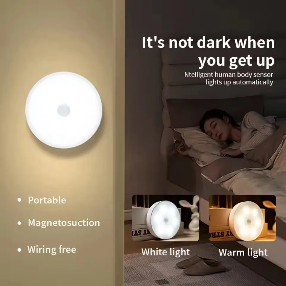 Rechargeable LED Touch Night Light USB Magnetic Wall Lamp Dimmable Portable - Image 5