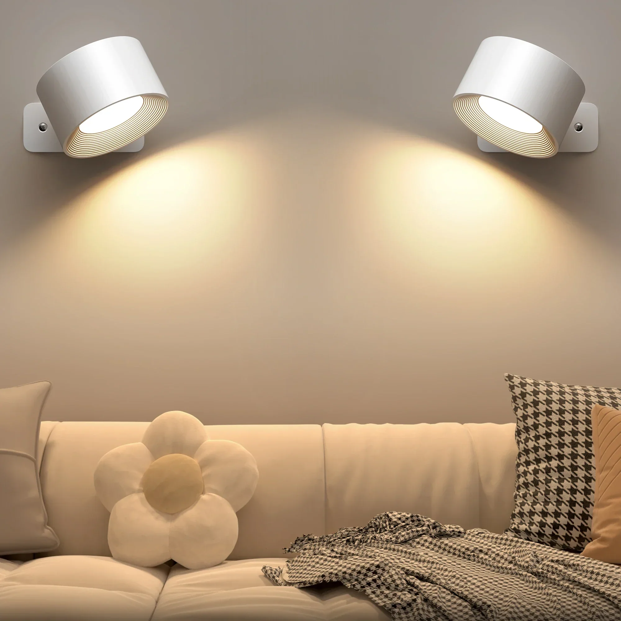 Rechargeable LED Wall Sconce 360° Rotating Adjustable Bedroom Nordic Light - Image 3
