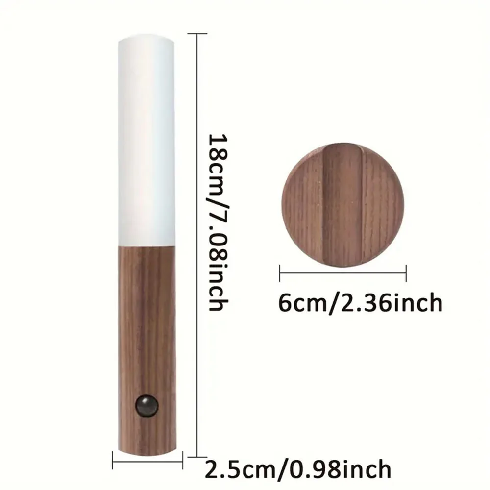 Rechargeable Motion Sensor Wall Sconce – Magnetic Wooden Night Light for Bedroom - Image 6