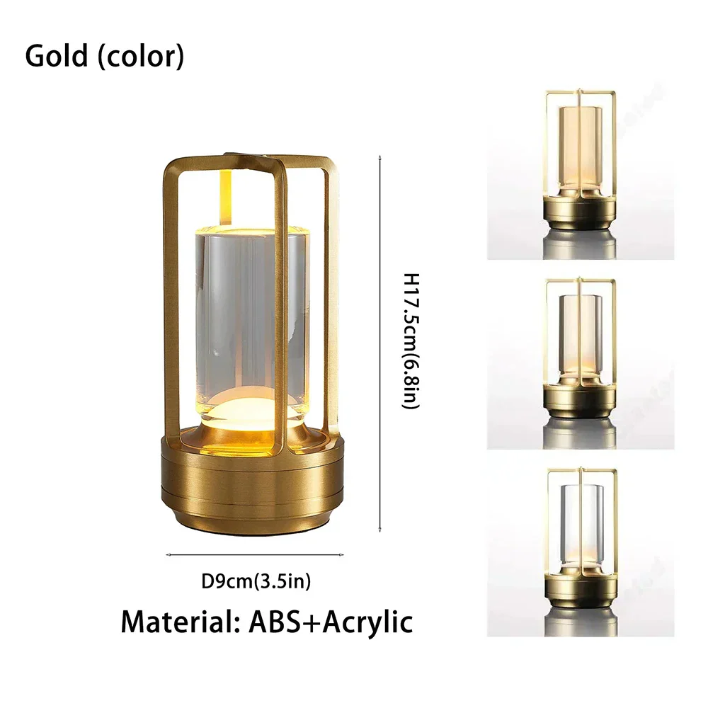 Rechargeable Touch Table Lamp Wireless LED Night Light for Bedroom Desk Decor - Image 10