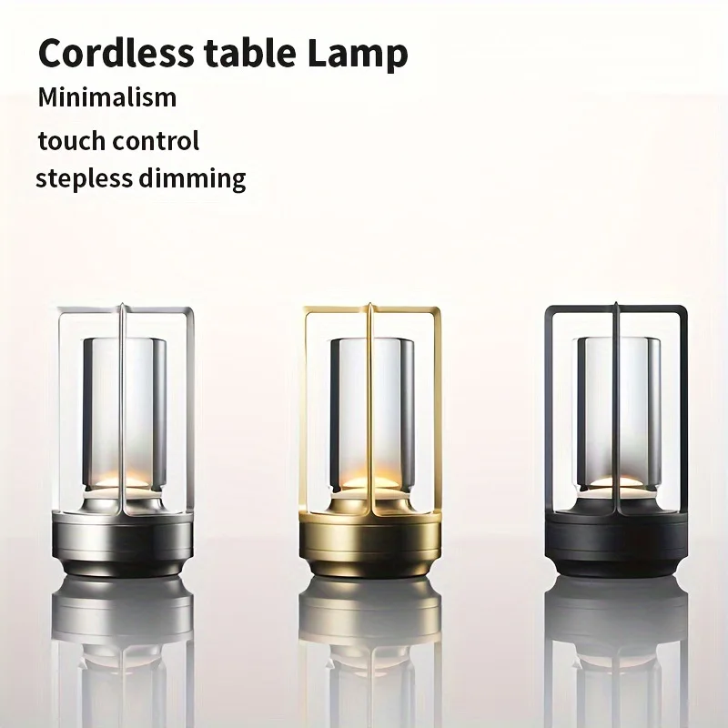 Rechargeable Touch Table Lamp Wireless LED Night Light for Bedroom Desk Decor - Image 3