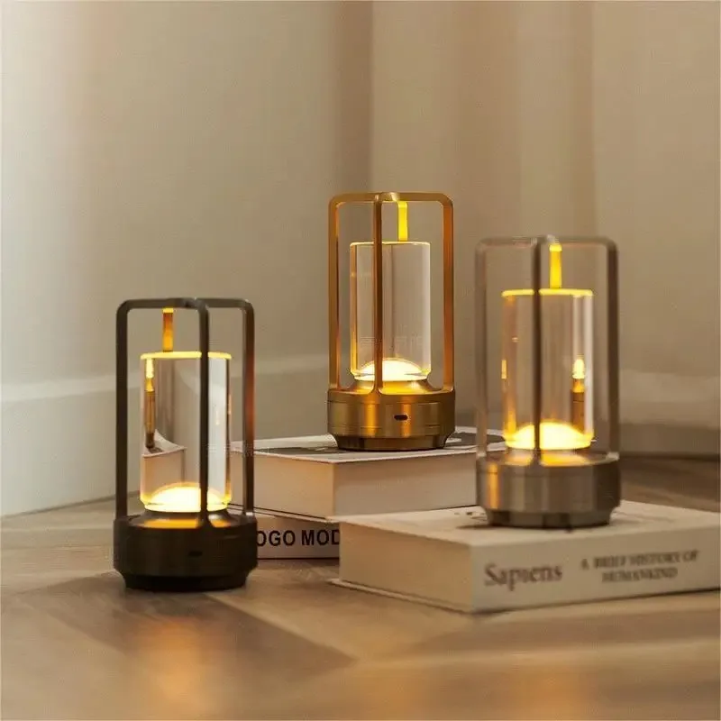 Rechargeable Touch Table Lamp Wireless LED Night Light for Bedroom Desk Decor - Image 6