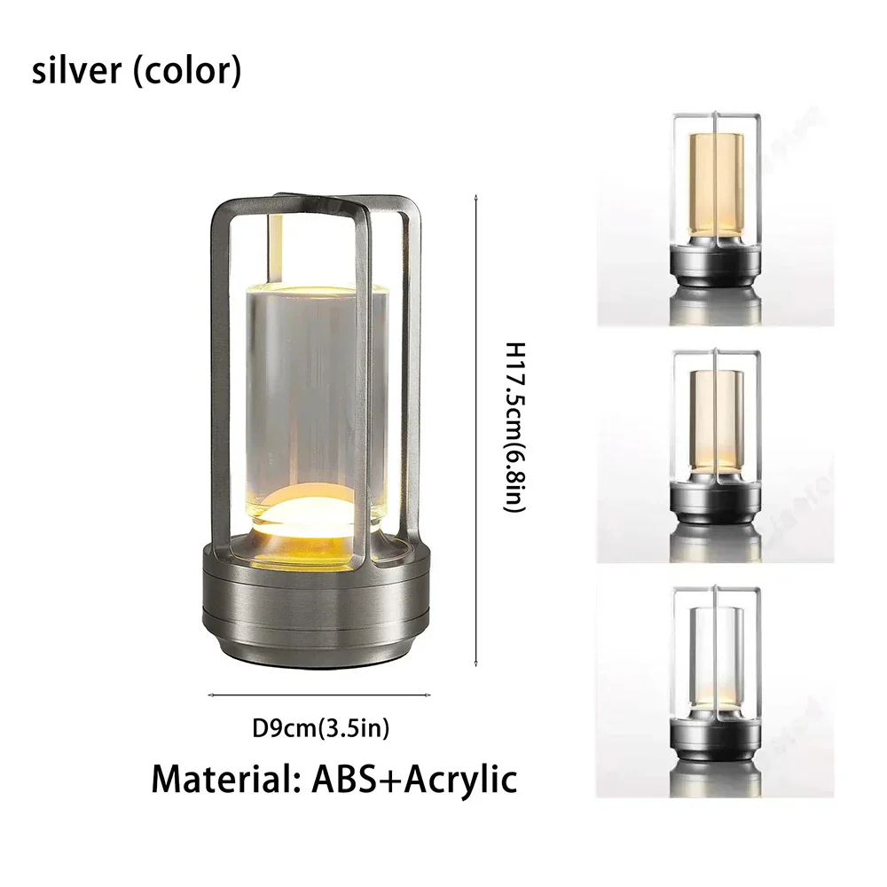 Rechargeable Touch Table Lamp Wireless LED Night Light for Bedroom Desk Decor - Image 8