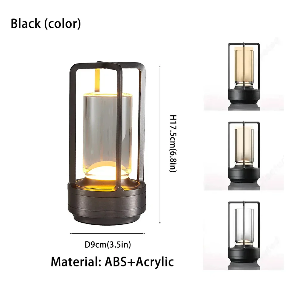Rechargeable Touch Table Lamp Wireless LED Night Light for Bedroom Desk Decor - Image 9