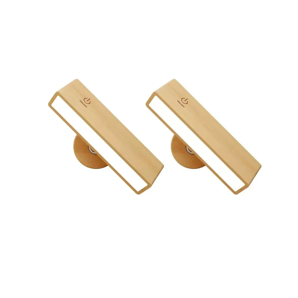 Rechargeable Wall Sconce with Remote Control – Adjustable Brightness Wood Wall Light for Versatile Lighting - Image 3