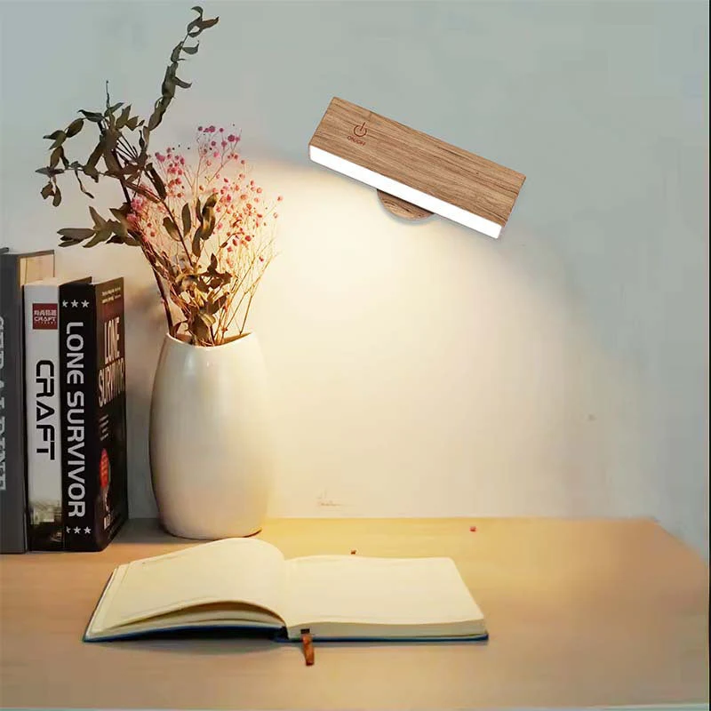 Rechargeable Wall Sconce with Remote Control – Adjustable Brightness Wood Wall Light for Versatile Lighting - Image 5