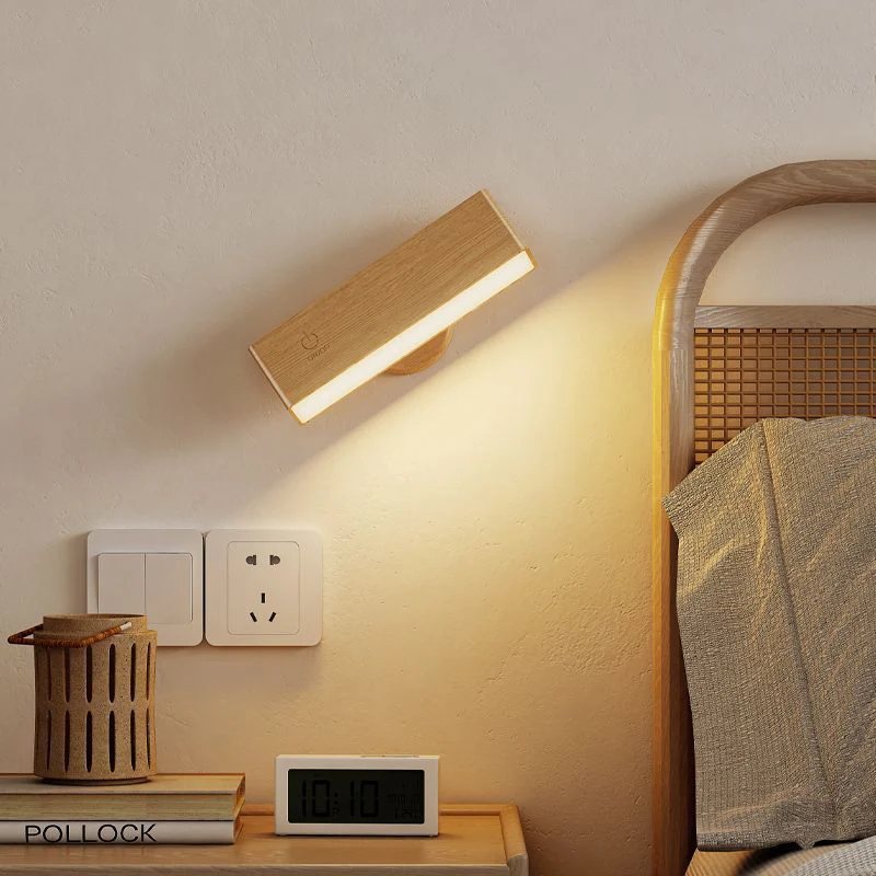 Rechargeable Wall Sconce with Remote Control – Adjustable Brightness Wood Wall Light for Versatile Lighting - Image 6