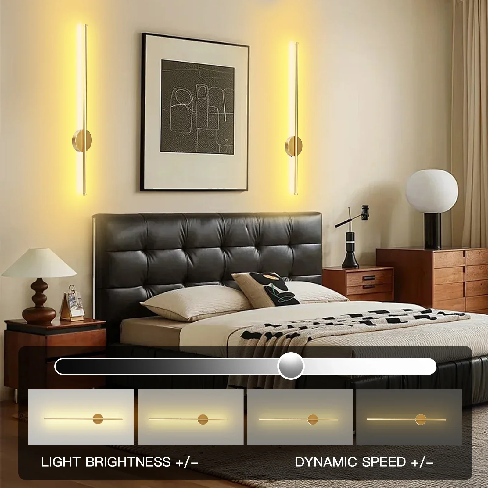 Rechargeable Wireless Wall Light with Remote Dimmable Bedside Night Lamp - Image 4