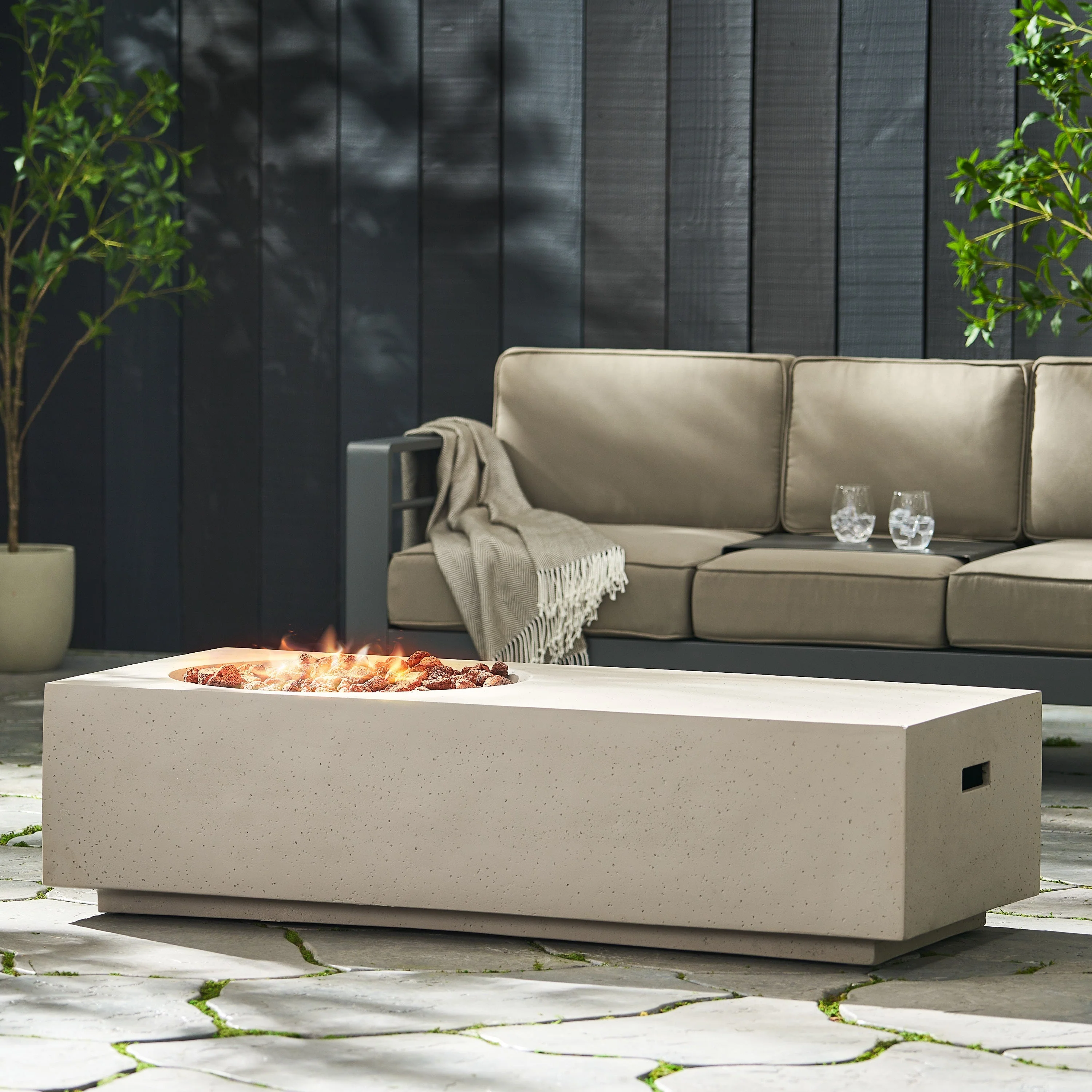 Rectangle 14.75' MGO Fire Pit - 50,000 BTU - Image 5