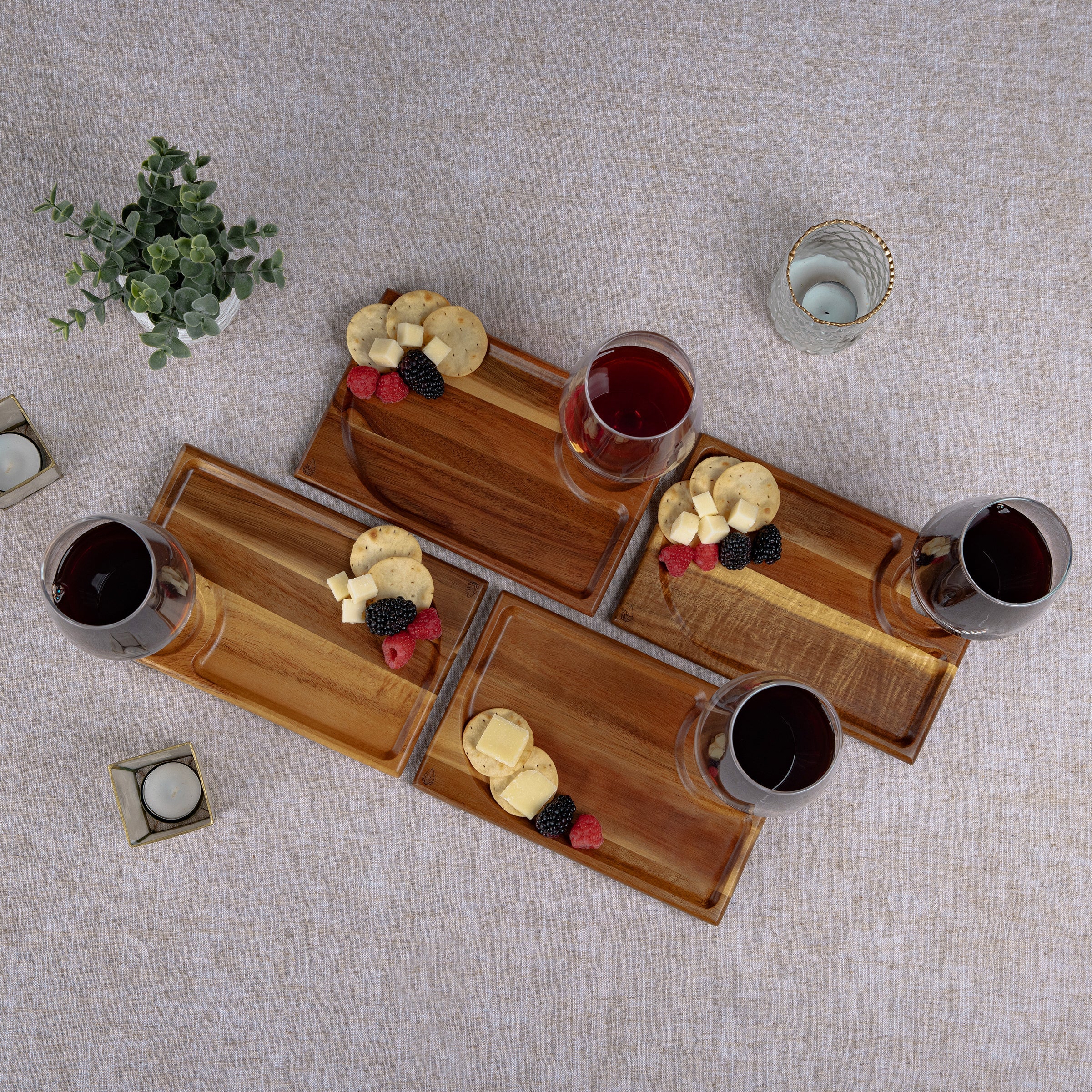 Rectangle Wine Appetizer Plate Set of 4 - Image 2