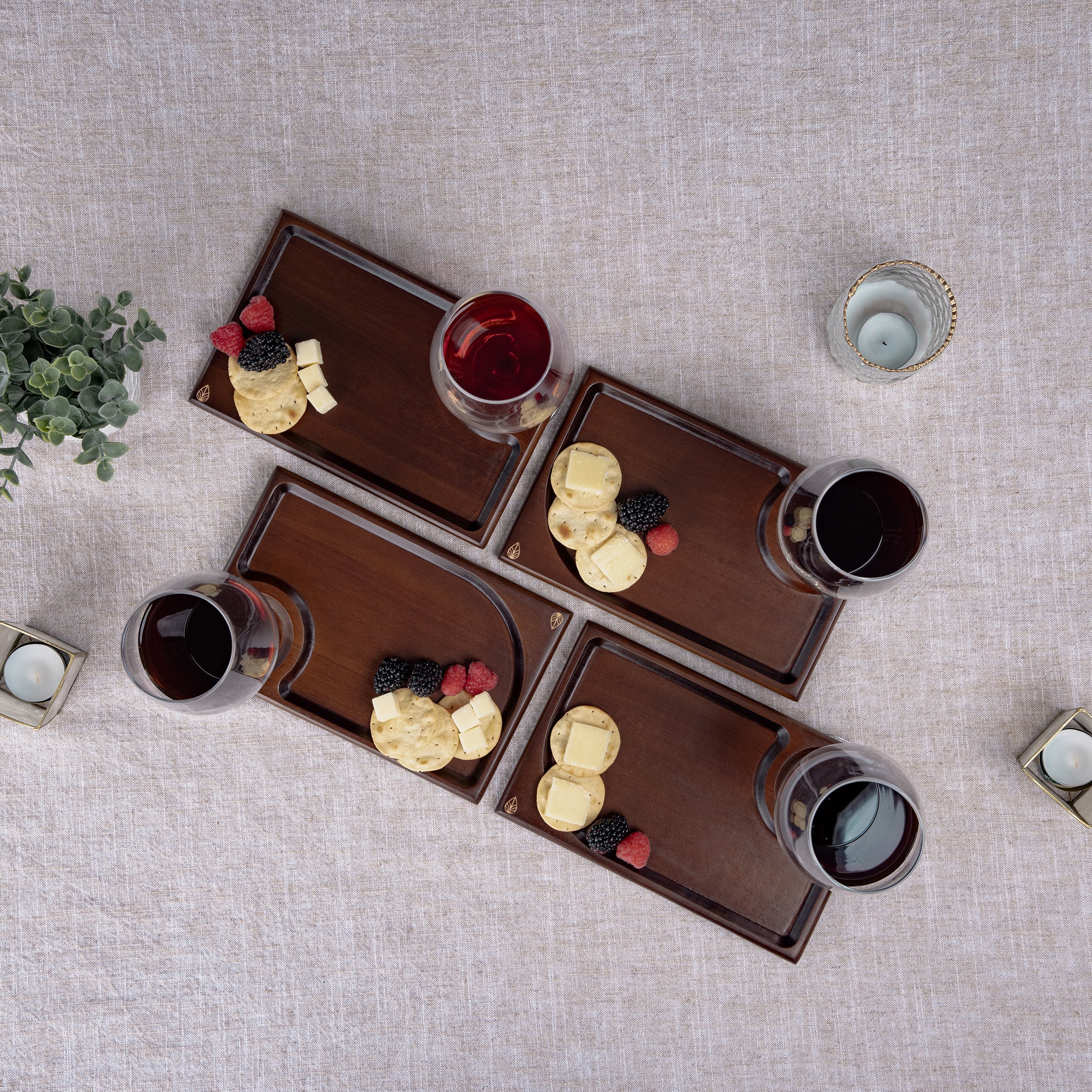 Rectangle Wine Appetizer Plate Set of 4 - Image 2