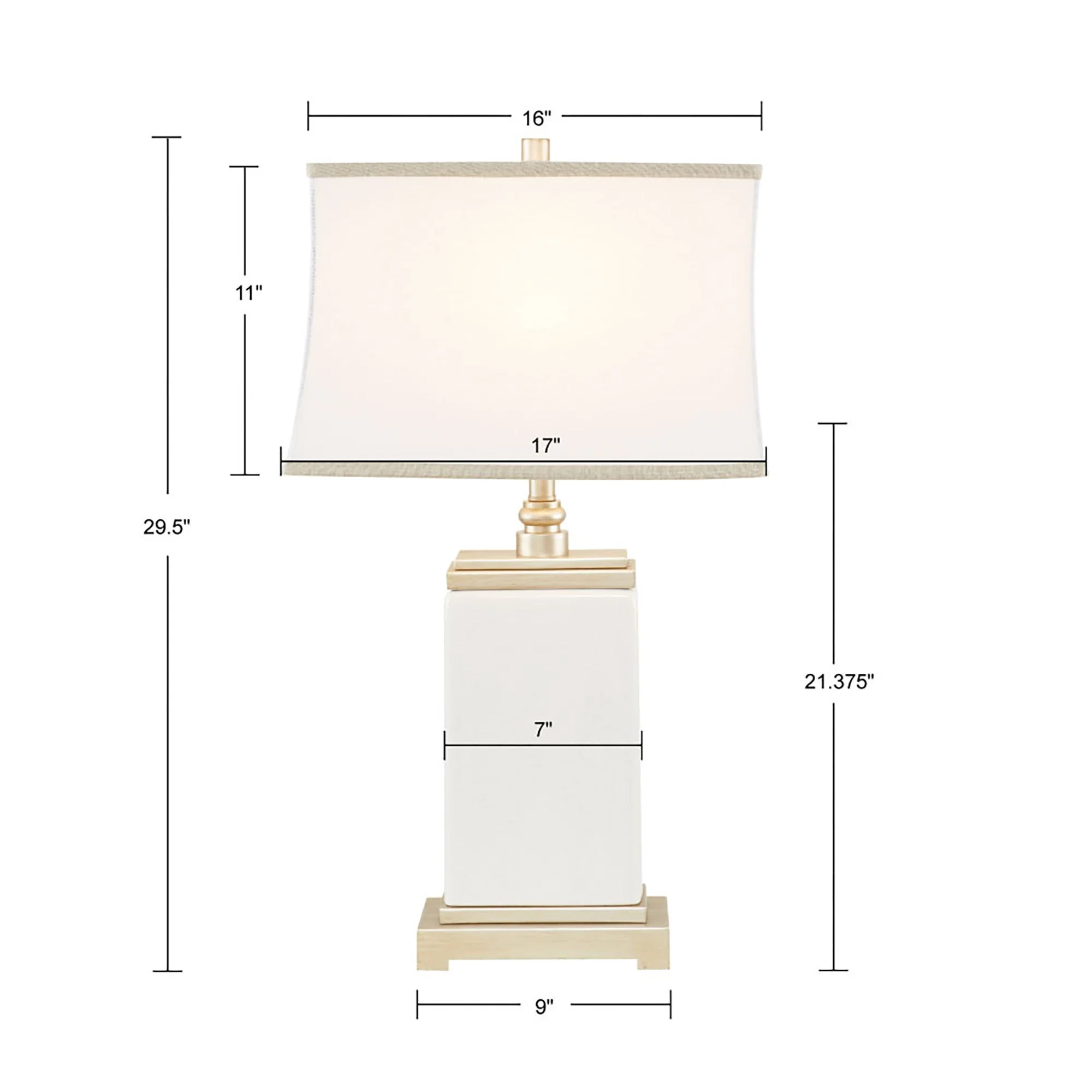 Rectangular Ceramic Table Lamp - Image 4