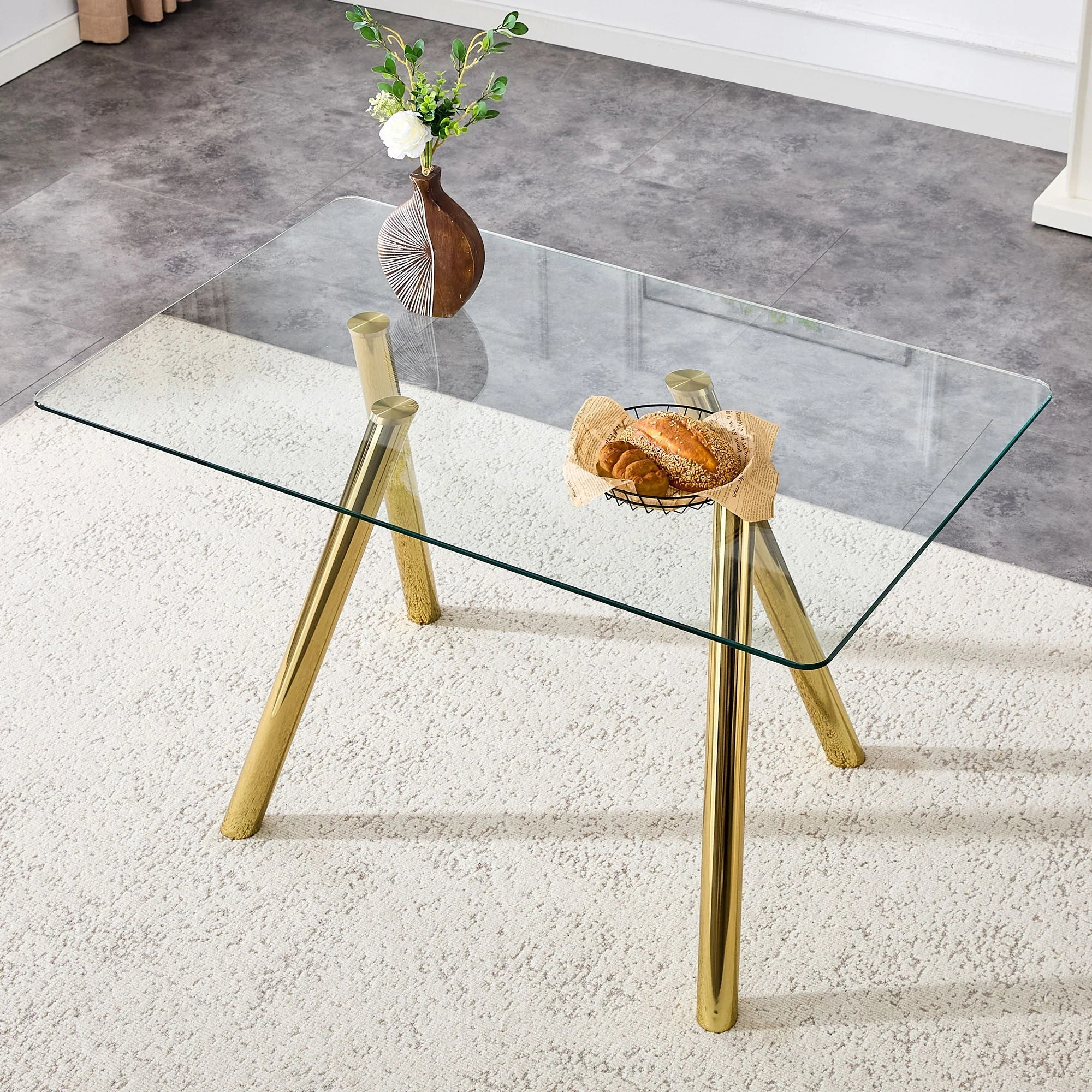 Rectangular Design Dining Table - Gold - Image 2