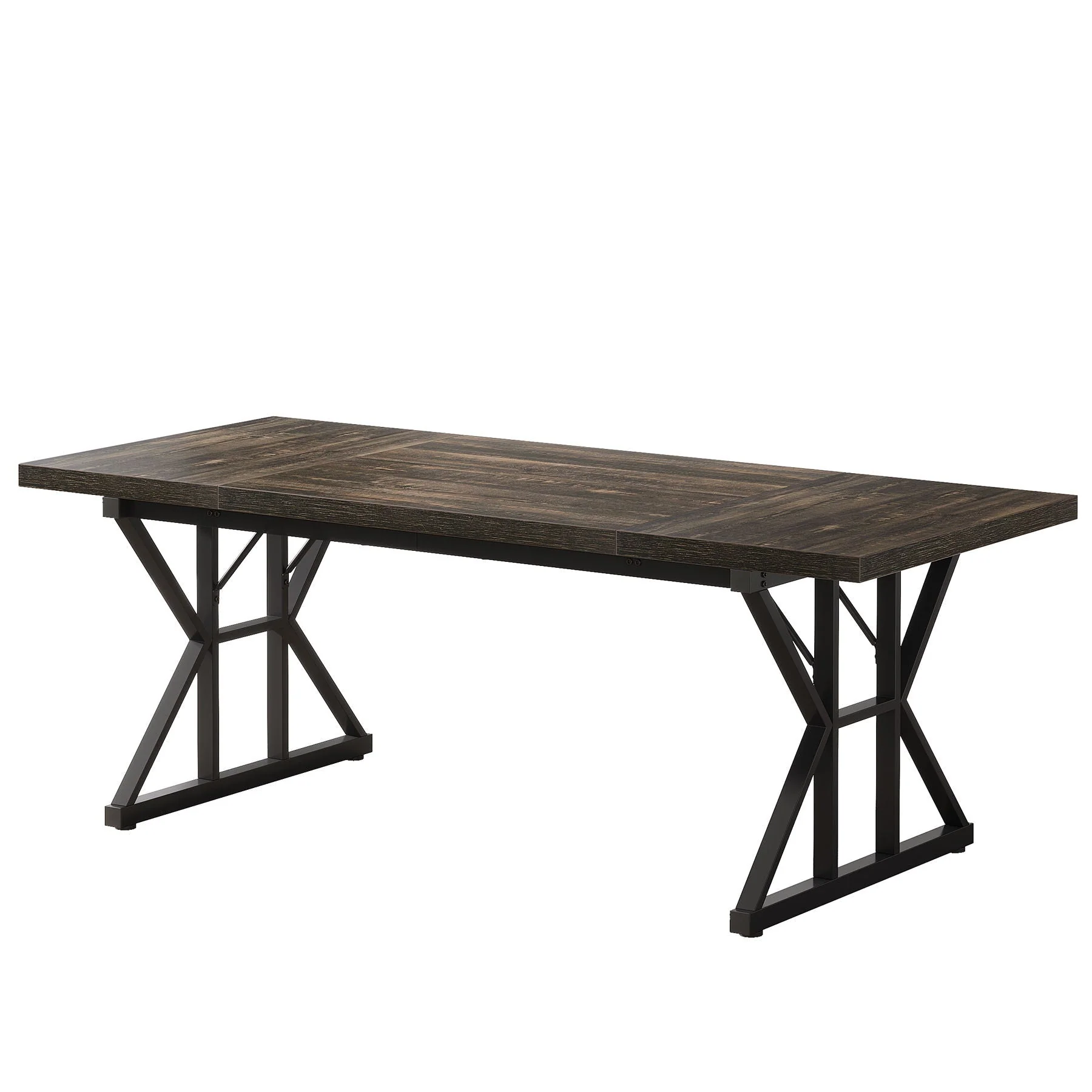 Rectangular Dining Table With X Trestle Metal Legs - Image 11