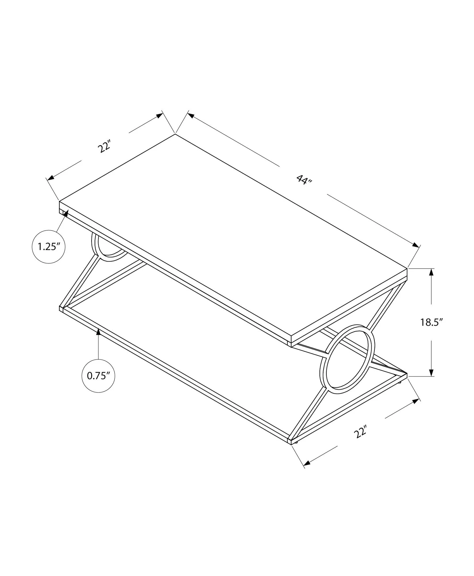 Rectangular Glossy White Coffee Table - Image 2