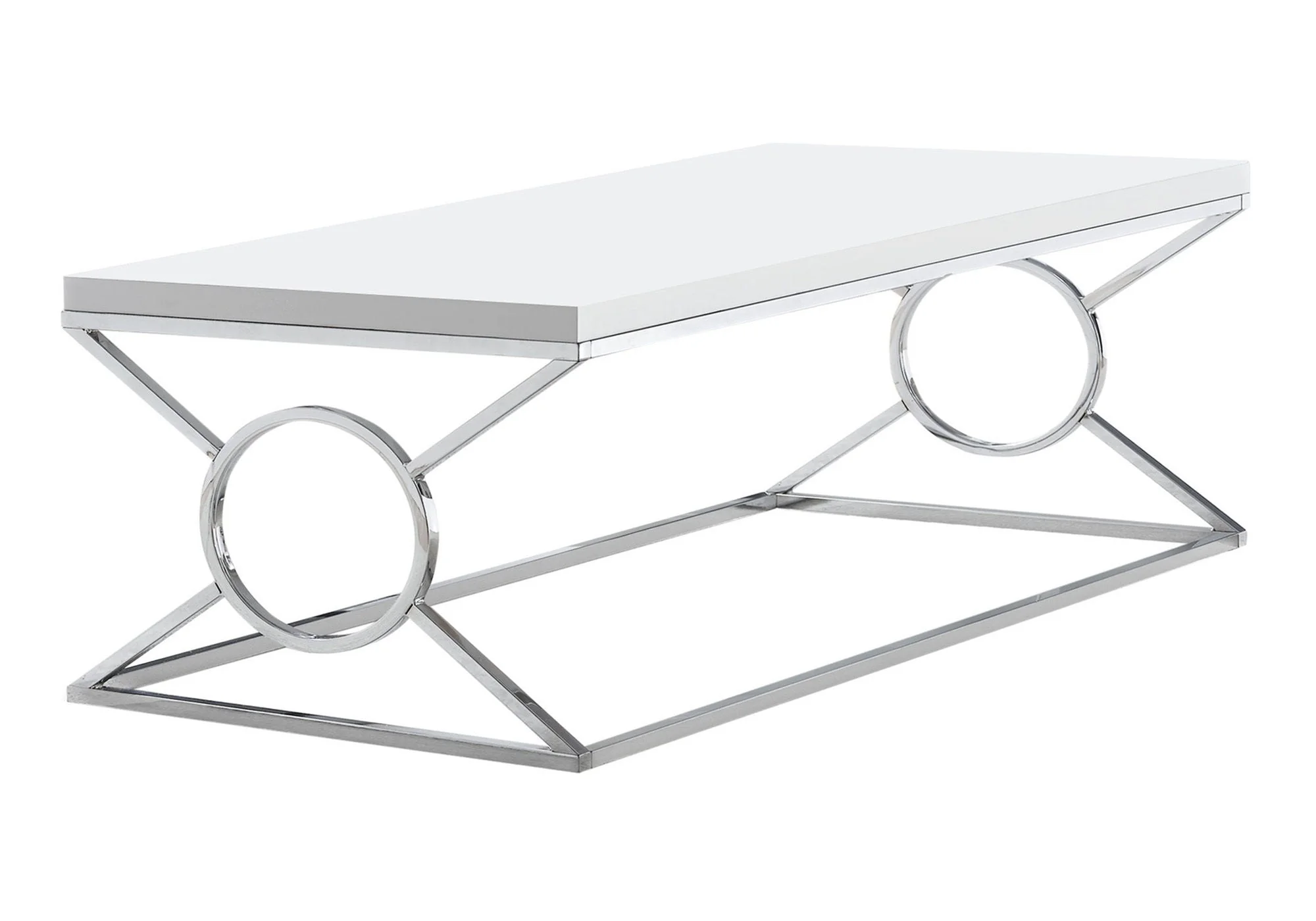 Rectangular Glossy White Coffee Table - Image 4