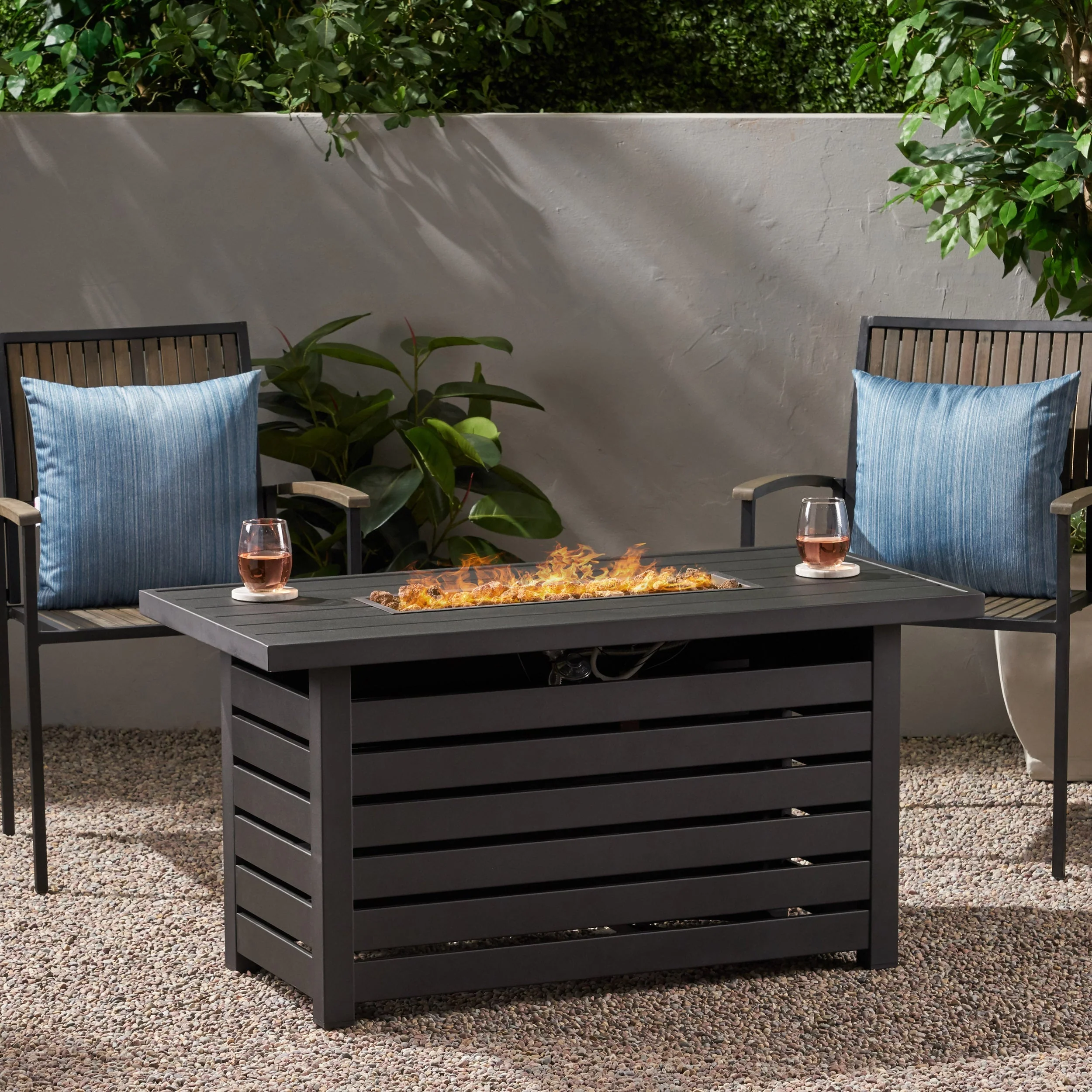 Rectangular Iron Fire Pit - 30,000 BTU - Tank Cover Inside - Image 2