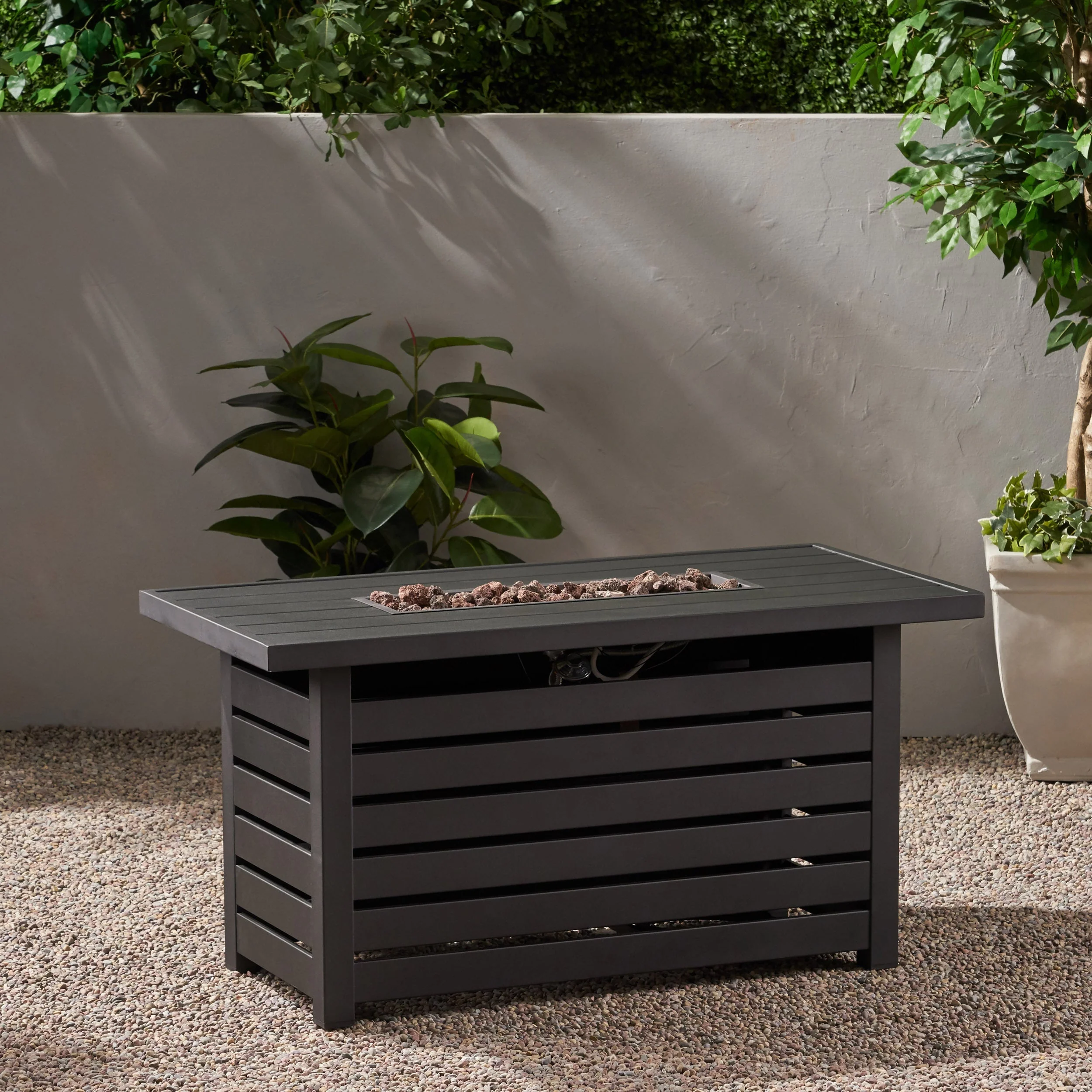Rectangular Iron Fire Pit - 30,000 BTU - Tank Cover Inside - Image 3