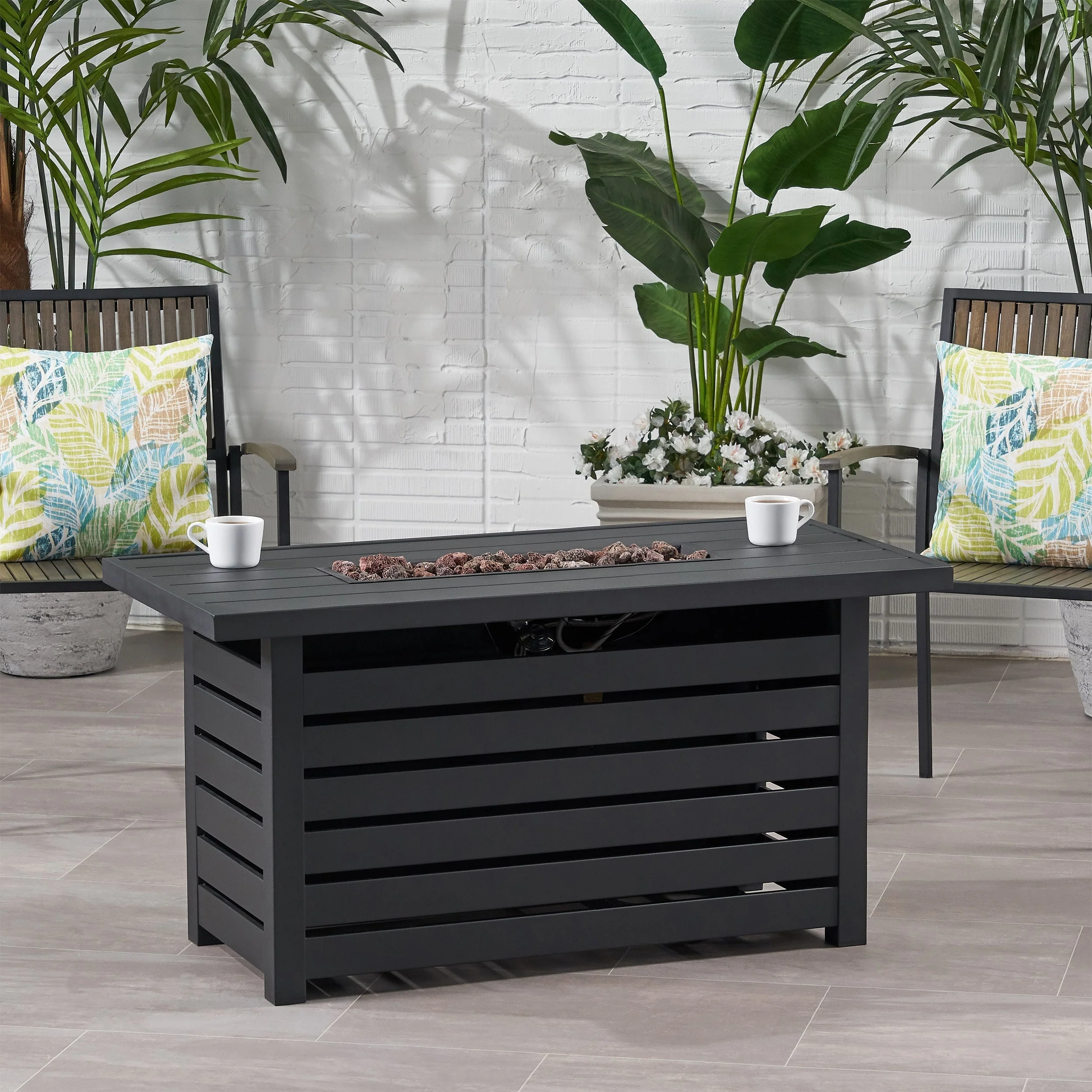 Rectangular Iron Fire Pit - 30,000 BTU - Tank Cover Inside - Image 5