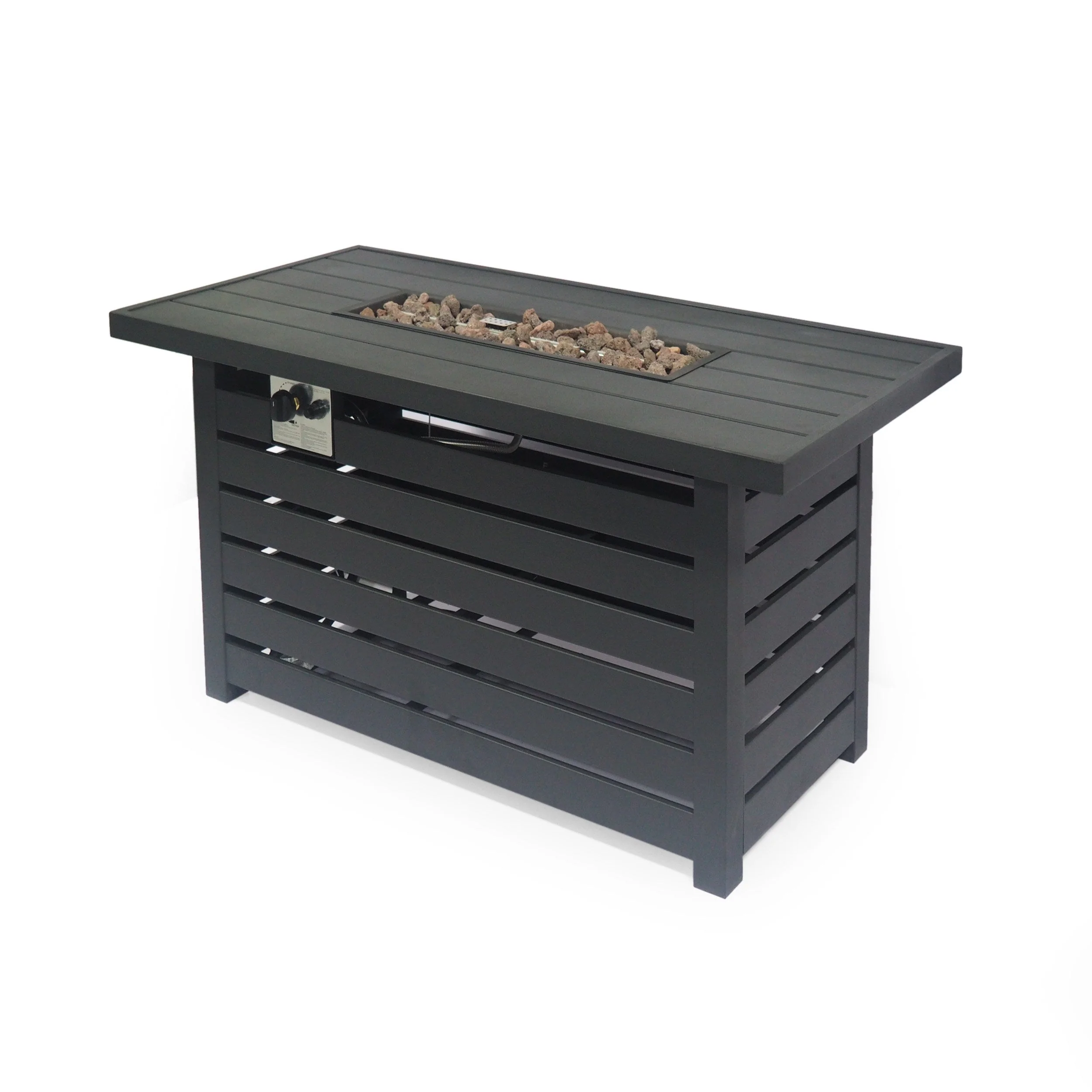 Rectangular Iron Fire Pit - 30,000 BTU - Tank Cover Inside - Image 7